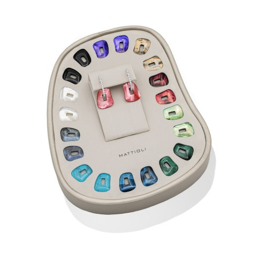 Juweel Mattioli Puzzle small earrings white gold white diamonds 11 pairs coloured Puzzles MKIT054B002 Juweel Mattioli Puzzle small earrings white gold white diamonds 11 pairs coloured Puzzles MKIT054B002