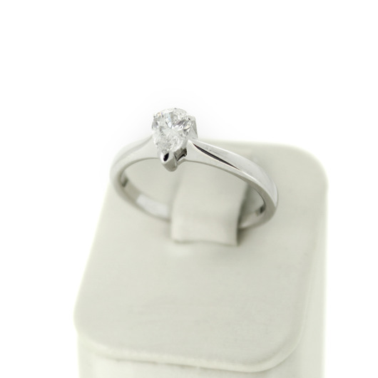 Juweel Solitaire Ring witgoud 18 karaat peervormige diamant '98117-3011- TWDH' Juweel Solitaire Ring witgoud 18 karaat peervormige diamant '98117-3011- TWDH'