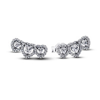 Juweel PANDORA TRIPLE HEART STUD EARRINGS 294411C01 Juweel PANDORA TRIPLE HEART STUD EARRINGS 294411C01