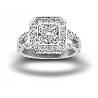 Juweel Flanders 18 karaat witgoud diamant Flanders Cut ring 152R Juweel Flanders 18 karaat witgoud diamant Flanders Cut ring 152R