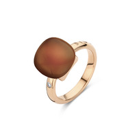Juweel Bigli Mini Sweety Ring 18k rosé goud rookkwarts met oranje Agaat en parelmoer 20R122Rsqaranmp Juweel Bigli Mini Sweety Ring 18k rosé goud rookkwarts met oranje Agaat en parelmoer 20R122Rsqaranmp