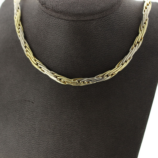 Juweel Collier Bicolor wit en geelgoud 18 karaat '81807-3014-TWDH' Juweel Collier Bicolor wit en geelgoud 18 karaat '81807-3014-TWDH'