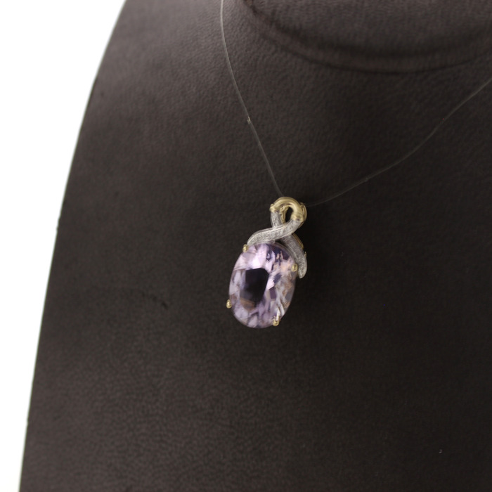 Hanger Bicolor Wit-Geelgoud 14Karaat Briljanten Amethist Tweedehands 99010-3051 Juwelier Clem Vercammen.jpg