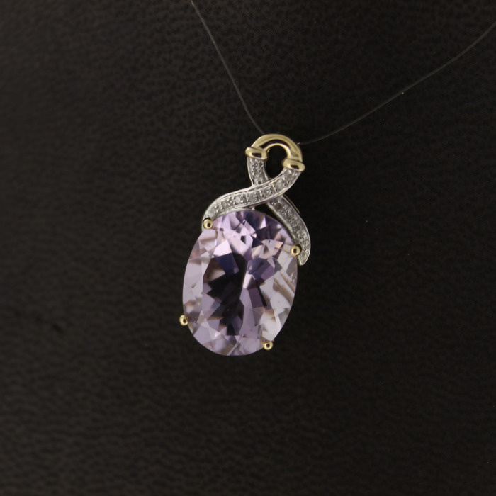 Hanger Bicolor Wit-Geelgoud 14Karaat Briljanten Amethist Tweedehands 99010-3051 Juwelier Clem Vercammen.jpg