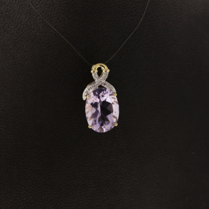 Hanger Bicolor Wit-Geelgoud 14Karaat Briljanten Amethist Tweedehands 99010-3051 Juwelier Clem Vercammen.jpg