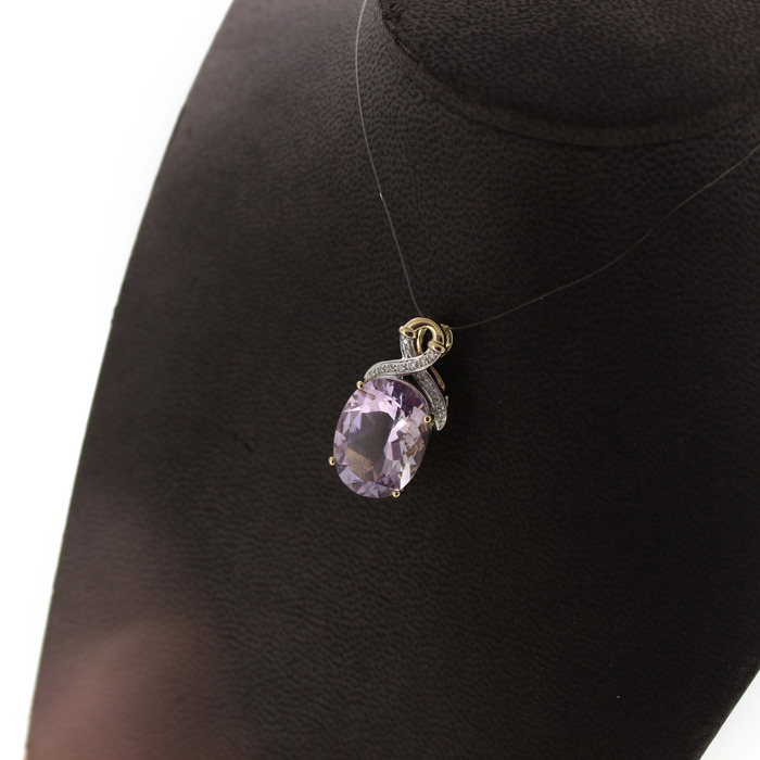 Hanger Bicolor Wit-Geelgoud 14Karaat Briljanten Amethist Tweedehands 99010-3051 Juwelier Clem Vercammen.jpg