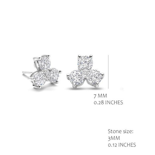 Juweel Silver Rose OORSTEKERS EA2543W-S 88888 Juweel Silver Rose OORSTEKERS EA2543W-S 88888