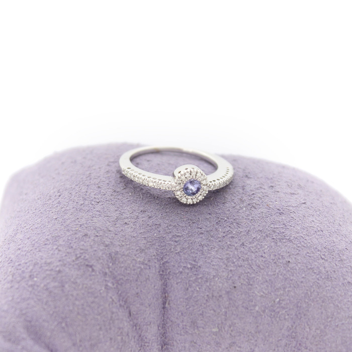 Ring witgoud 18 Karaat Briljanten Kleursteen Tweedehands 99510-3069 Juwelier Clem Vercammen.jpg