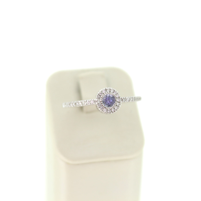 Ring witgoud 18 Karaat Briljanten Kleursteen Tweedehands 99510-3069 Juwelier Clem Vercammen.jpg