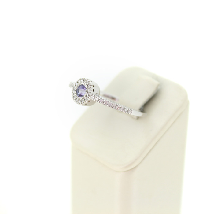 Ring witgoud 18 Karaat Briljanten Kleursteen Tweedehands 99510-3069 Juwelier Clem Vercammen.jpg