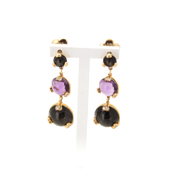 Pasquale Bruni Sissi Oorbellen 13829R Rose Goud 18 Karaat Briljanten Amethist Tweedehands Juwelier Clem Vercammen.jpg