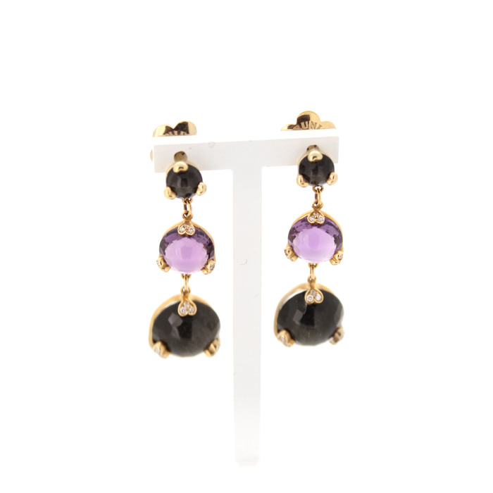 Pasquale Bruni Sissi Oorbellen 13829R Rose Goud 18 Karaat Briljanten Amethist Tweedehands Juwelier Clem Vercammen.jpg