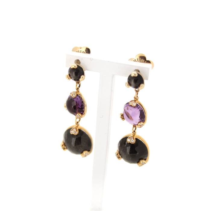 Pasquale Bruni Sissi Oorbellen 13829R Rose Goud 18 Karaat Briljanten Amethist Tweedehands Juwelier Clem Vercammen.jpg