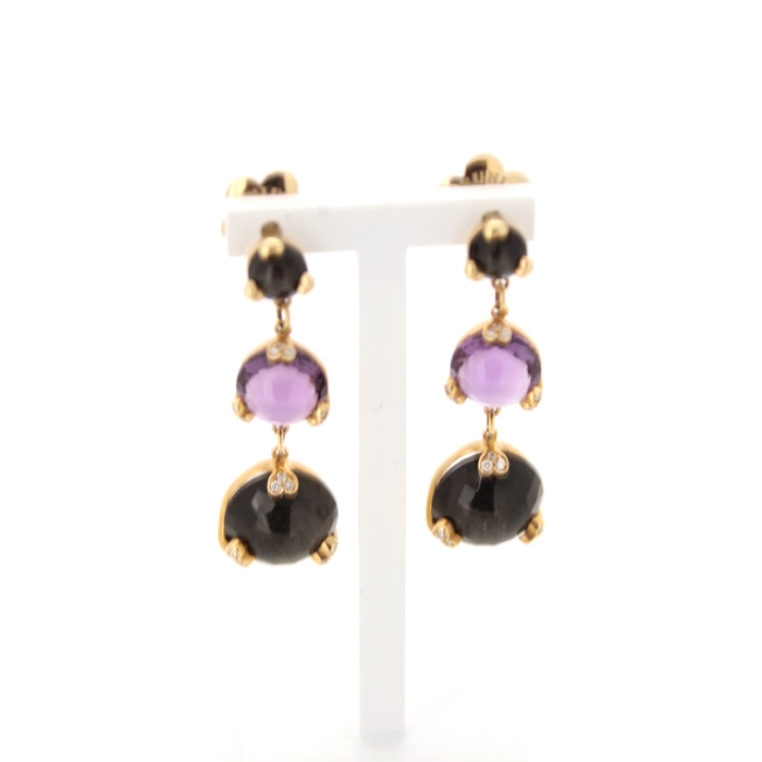 Pasquale Bruni Sissi Oorbellen 13829R Rose Goud 18 Karaat Briljanten Amethist Tweedehands Juwelier Clem Vercammen.jpg