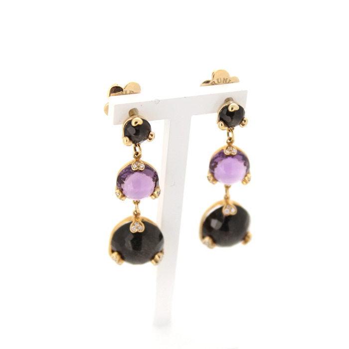 Pasquale Bruni Sissi Oorbellen 13829R Rose Goud 18 Karaat Briljanten Amethist Tweedehands Juwelier Clem Vercammen.jpg