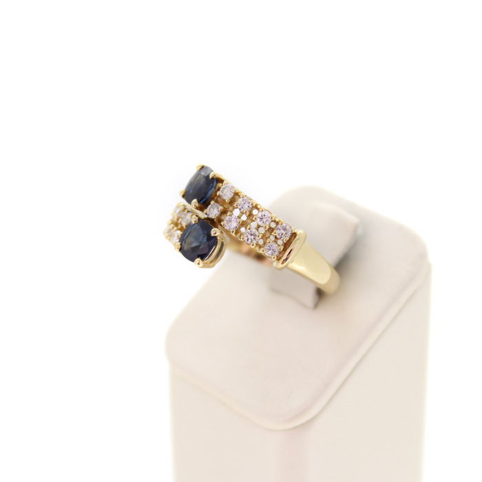 Moi Et Toi Ring Geelgoud 18 Karaat Briljanten Saffier Tweedehands 99555-3091 Juwelier Clem Vercammen.jpg