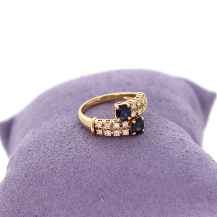 Moi Et Toi Ring Geelgoud 18 Karaat Briljanten Saffier Tweedehands 99555-3091 Juwelier Clem Vercammen.jpg