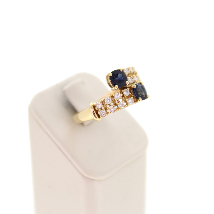 Moi Et Toi Ring Geelgoud 18 Karaat Briljanten Saffier Tweedehands 99555-3091 Juwelier Clem Vercammen.jpg