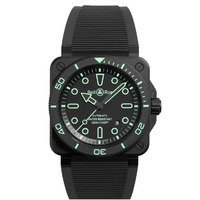 Horloge BELL & ROSS DIVER LUM OUTLINE LIMITED EDITION 500 stuks BR03A-D-OL-CE/SRB 88888 Horloge BELL & ROSS DIVER LUM OUTLINE LIMITED EDITION 500 stuks BR03A-D-OL-CE/SRB 88888