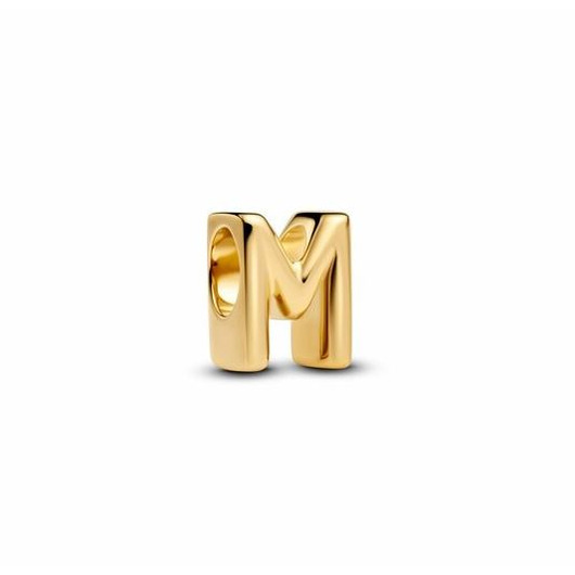 Juweel PANDORA Bedel Letter M 14K pleetgoud 763959C00 Juweel PANDORA Bedel Letter M 14K pleetgoud 763959C00