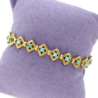 Juweel Armband Vintage Geelgoud 18 karaat met turquoise '81819-3104-TWDH' Juweel Armband Vintage Geelgoud 18 karaat met turquoise '81819-3104-TWDH'