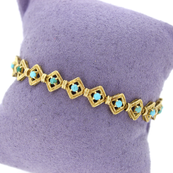Armband Vintage Geelgoud 18Karaat Turquoise Tweedehands 81819-3104 Juwelier Clem Vercammen.jpg