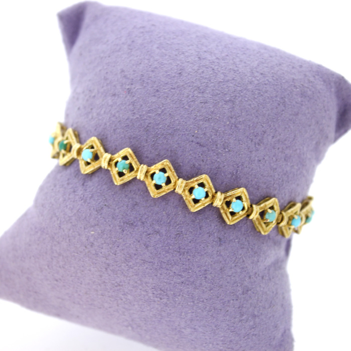 Armband Vintage Geelgoud 18Karaat Turquoise Tweedehands 81819-3104 Juwelier Clem Vercammen.jpg