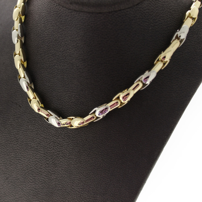 Collier Bicolor Wit Geelgoud 18 Karaat Tweedehands 81820-3105 Juwelier Clem Vercammen.jpg