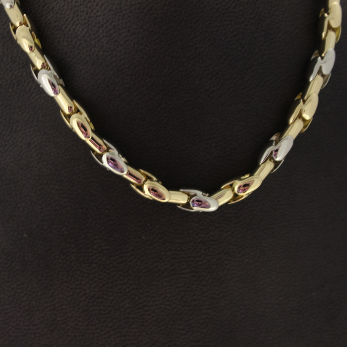 Collier Bicolor Wit Geelgoud 18 Karaat Tweedehands 81820-3105 Juwelier Clem Vercammen.jpg