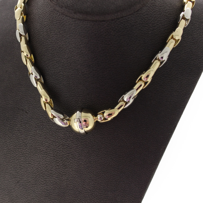 Collier Bicolor Wit Geelgoud 18 Karaat Tweedehands 81820-3105 Juwelier Clem Vercammen.jpg