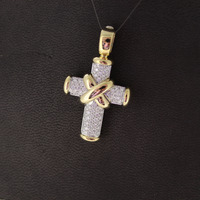 Juweel Hanger kruis Bicolor wit en geelgoud 18 karaat briljanten '81823-3108-TWDH' Juweel Hanger kruis Bicolor wit en geelgoud 18 karaat briljanten '81823-3108-TWDH'