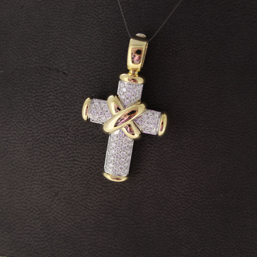 Juweel Hanger kruis Bicolor wit en geelgoud 18 karaat briljanten '81823-3108-TWDH' Juweel Hanger kruis Bicolor wit en geelgoud 18 karaat briljanten '81823-3108-TWDH'