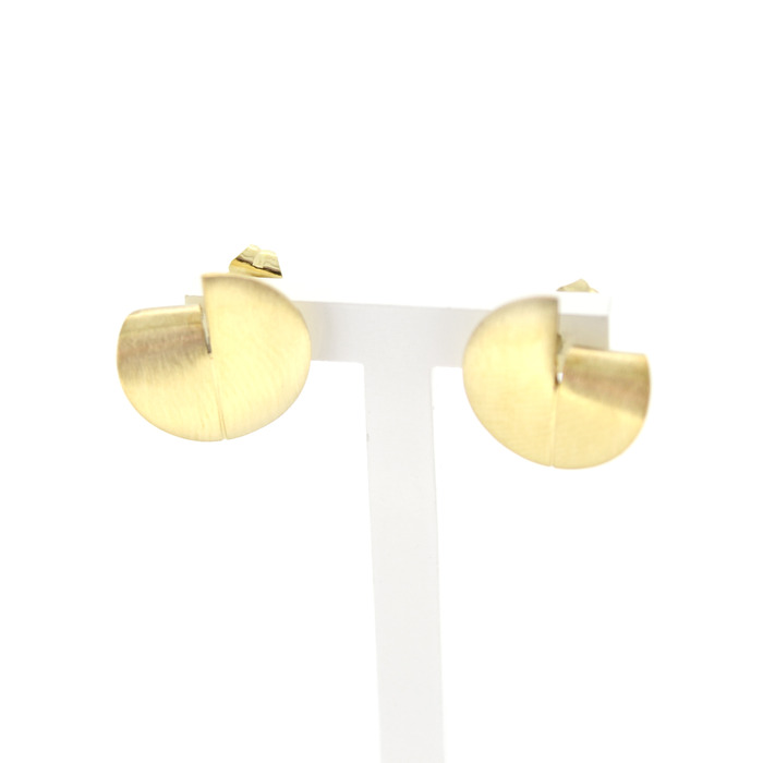 Oorstekers Geelgoud 18K Mat Tweedehands 81827-3112 Juwelier Clem Vercammen.jpg