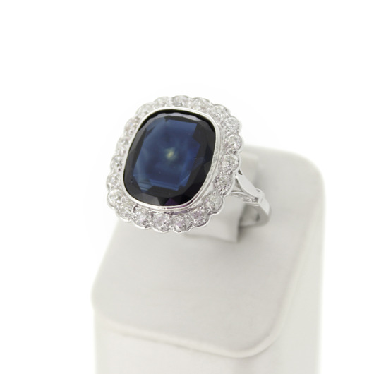 Juweel Ring vintage witgoud 18 karaat briljanten en Saffier '81825-3110-TWDH' Juweel Ring vintage witgoud 18 karaat briljanten en Saffier '81825-3110-TWDH'