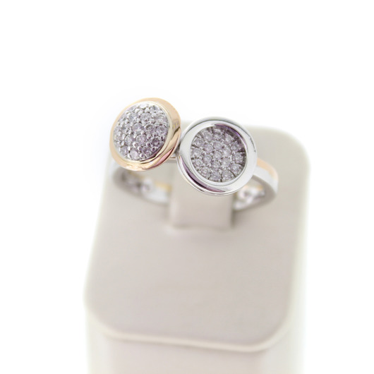 Juweel Ring bicolor Wit en rosé goud 18 karaat gezet met briljanten '1059-3097-TWDH' Juweel Ring bicolor Wit en rosé goud 18 karaat gezet met briljanten '1059-3097-TWDH'