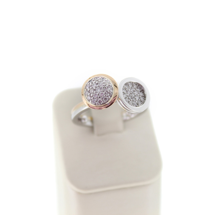 Ring Bicolor Wit Rose goud 18Karaat Briljanten Tweedehands 1059-3097 Juwelier Clem Vercammen.jpg