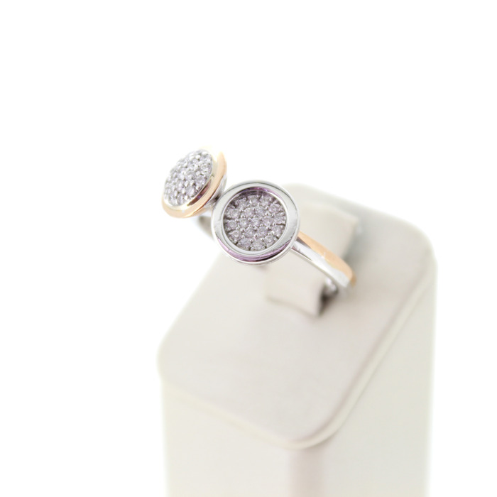 Ring Bicolor Wit Rose goud 18Karaat Briljanten Tweedehands 1059-3097 Juwelier Clem Vercammen.jpg
