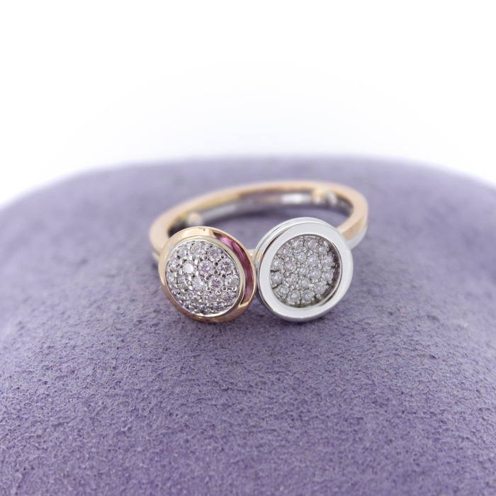 Ring Bicolor Wit Rose goud 18Karaat Briljanten Tweedehands 1059-3097 Juwelier Clem Vercammen.jpg