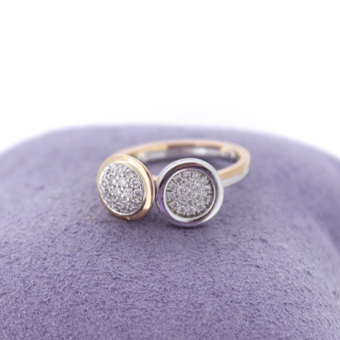 Ring Bicolor Wit Rose goud 18Karaat Briljanten Tweedehands 1059-3097 Juwelier Clem Vercammen.jpg