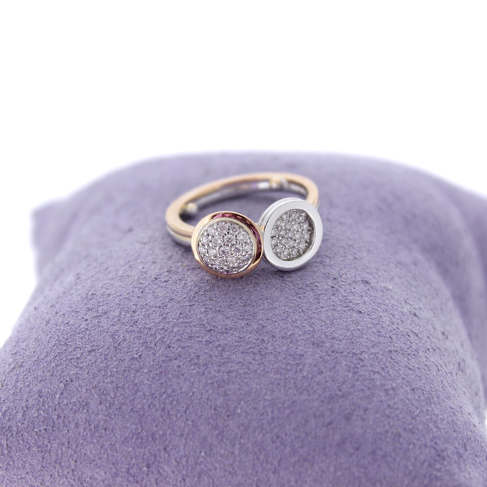 Ring Bicolor Wit Rose goud 18Karaat Briljanten Tweedehands 1059-3097 Juwelier Clem Vercammen.jpg