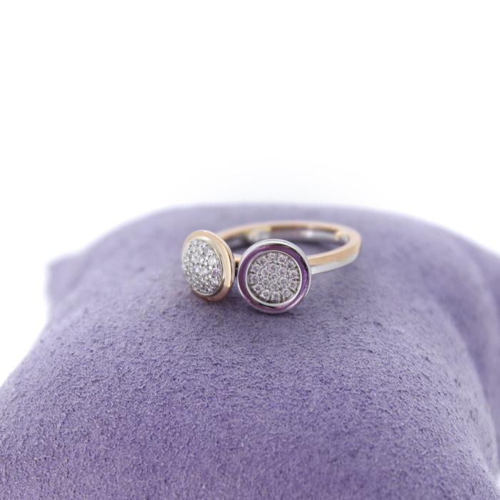 Ring Bicolor Wit Rose goud 18Karaat Briljanten Tweedehands 1059-3097 Juwelier Clem Vercammen.jpg