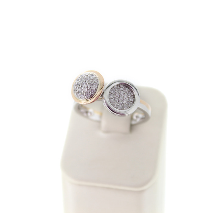 Ring Bicolor Wit Rose goud 18Karaat Briljanten Tweedehands 1059-3097 Juwelier Clem Vercammen.jpg