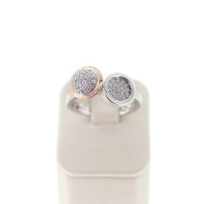 Ring Bicolor Wit Rose goud 18Karaat Briljanten Tweedehands 1059-3097 Juwelier Clem Vercammen.jpg