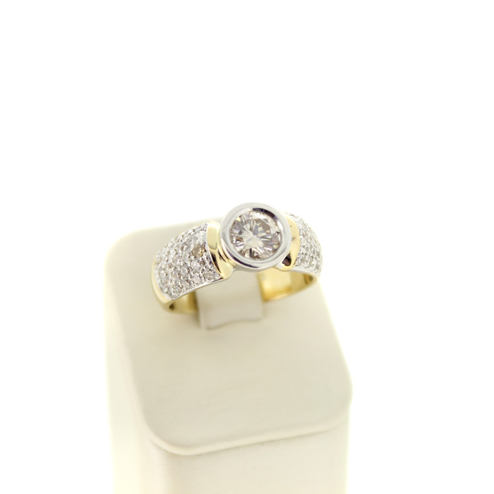 Ring Bicolor Wit Geelgoud 18K Briljanten Tweedehands 99558-3121 Juwelier Clem Vercammen.jpg