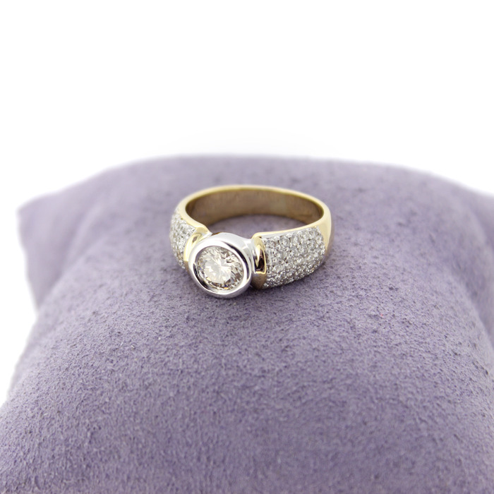 Ring Bicolor Wit Geelgoud 18K Briljanten Tweedehands 99558-3121 Juwelier Clem Vercammen.jpg