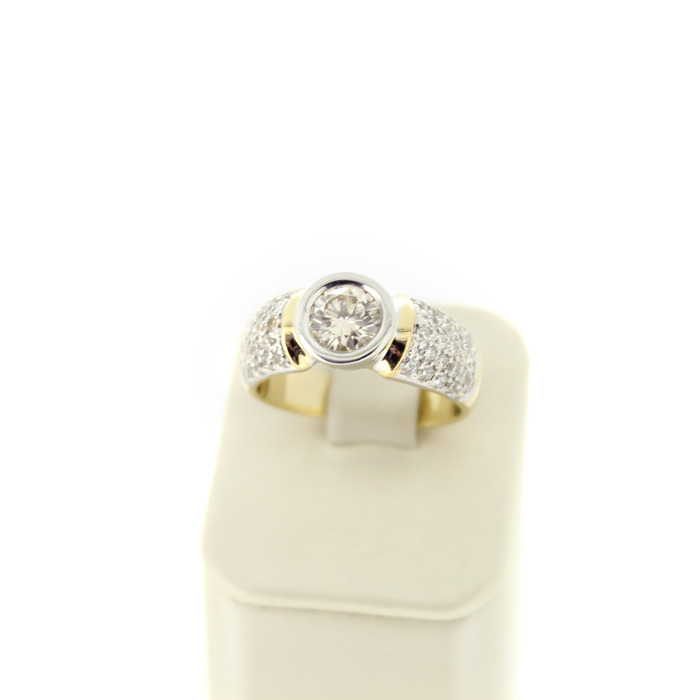 Ring Bicolor Wit Geelgoud 18K Briljanten Tweedehands 99558-3121 Juwelier Clem Vercammen.jpg