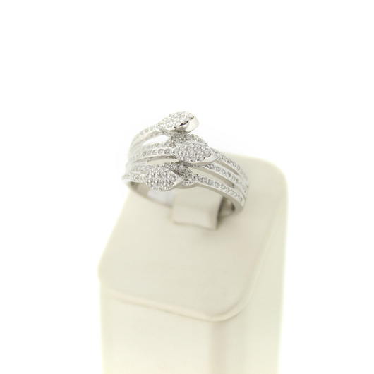 Juweel Ring Witgoud 18 karaat Bladjes met Briljanten '99508-3123-TWDH' Juweel Ring Witgoud 18 karaat Bladjes met Briljanten '99508-3123-TWDH'