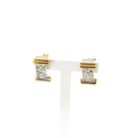 Juweel Oorstekers bicolor wit en geelgoud 18 karaat met 8/8 cut diamanten '1379-3123-TWDH' Juweel Oorstekers bicolor wit en geelgoud 18 karaat met 8/8 cut diamanten '1379-3123-TWDH'