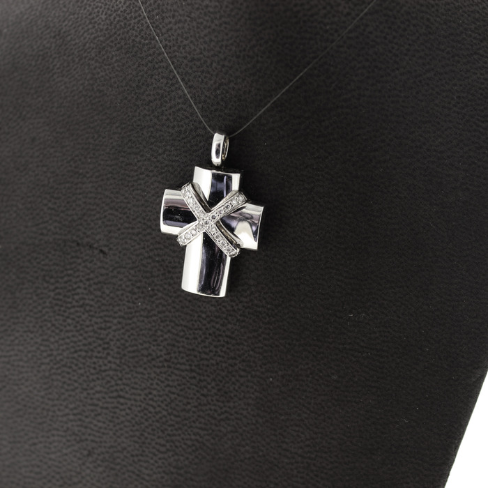 Hanger AL Coro Kruis Witgoud 18 Karaat Briljanten Tweedehands 1378-3116 Juwelier Clem Vercammen.jpg