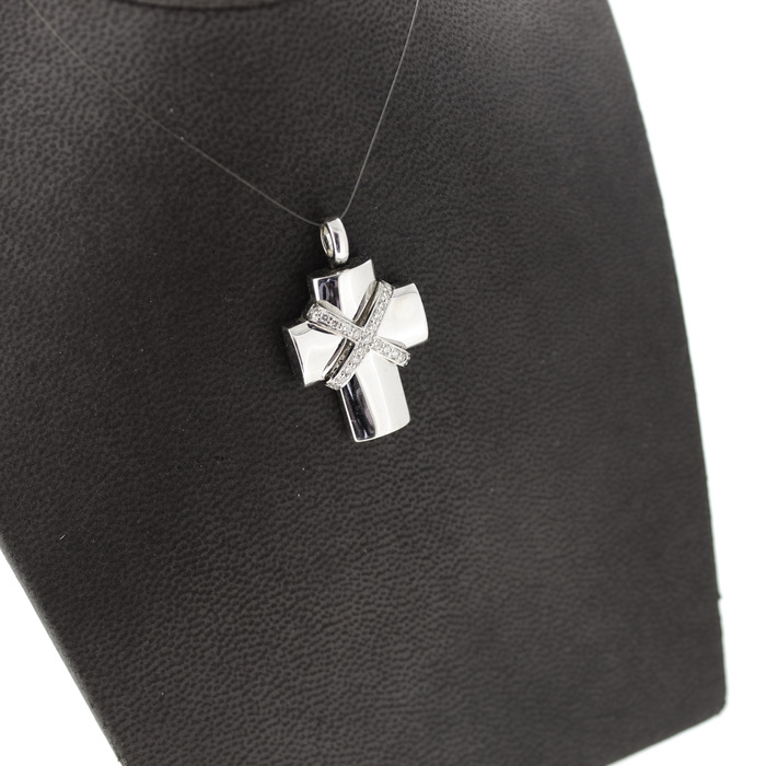 Hanger AL Coro Kruis Witgoud 18 Karaat Briljanten Tweedehands 1378-3116 Juwelier Clem Vercammen.jpg